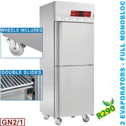 Diamond geventileerde Koelkast en Vrieskast 2x 350 liter met 2 deuren GN 2/1