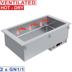 Diamond Bain-Marie element 2x GN 1/1 droog - Self Drop In