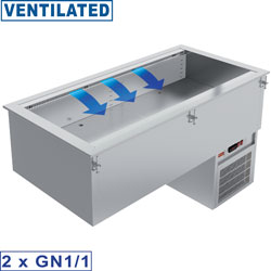 Diamond Element gekoelde kuip geventileerd 5x GN 1/1 - Self Drop In