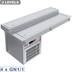 Diamond gekoelde Top element 2 niveaus 4x GN 1/1
