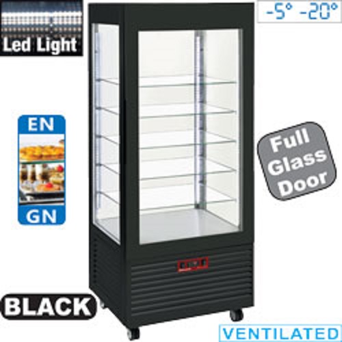 Diamond geventileerde Vitrine 480 liter zwart