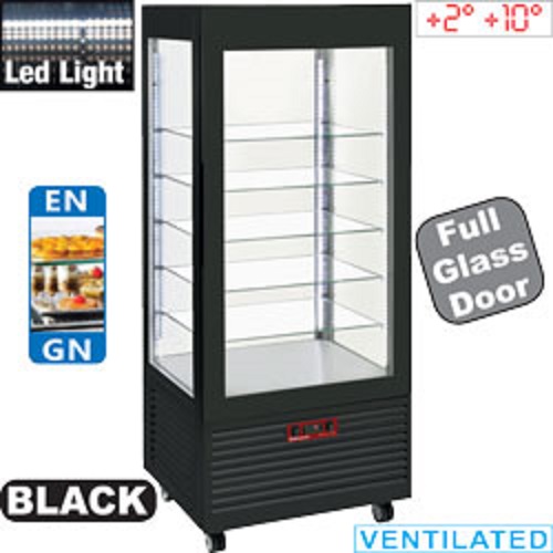 Diamond geventileerde Vitrine 480 liter zwart