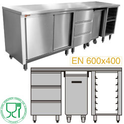 Diamond samengesteld Meubel voor bakkerij 150 (b) cm - patisserie EURONORM