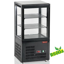 Diamond geventileerde Vitrine 60 liter tafelmodel zwart 3 niveau's