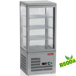 Diamond geventileerde Vitrine 80 liter tafelmodel grijs 4 niveau's