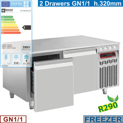Diamond Vriesonderstel met 2x GN 1/1 laden 20(h) cm