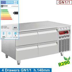 Diamond gekoeld Onderstel met 4x GN 1/1 laden - 10(h) cm