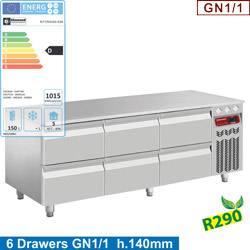 Diamond gekoeld Onderstel met 6x GN 1/1 laden - 10(h) cm