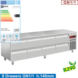 Diamond gekoeld Onderstel met 8x GN 1/1 laden - 10(h) cm