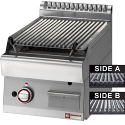 Diamond Gas Lavasteengrill bakrooster in gietijzer "double face" 1/2 module