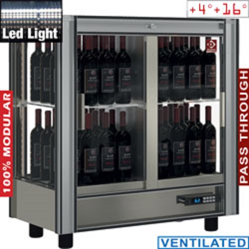 Diamond gekoelde Wijnvitrine 216 liter moduleerbaar pass through