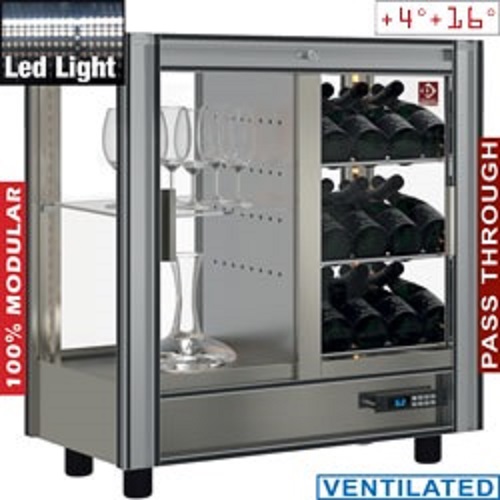 Diamond gekoelde Wijnvitrine 216 liter moduleerbaar pass through