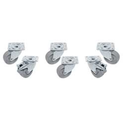 Diamond Kit van 6 "verzinkte" zwenkwielen waarvan 2 met rem voor tafels Ø 10 cm voor alle onderstellen met 6 poten