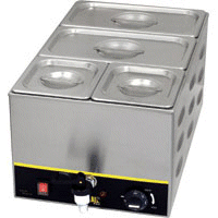 Buffalo Bain-Marie inclusief aftapkraan en inzet 2x GN 1/3 en 2x GN 1/6 - 15 (d) cm met deksels