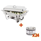 Olympia Milan Chafing Dish inclusief 24 blikjes brandpasta