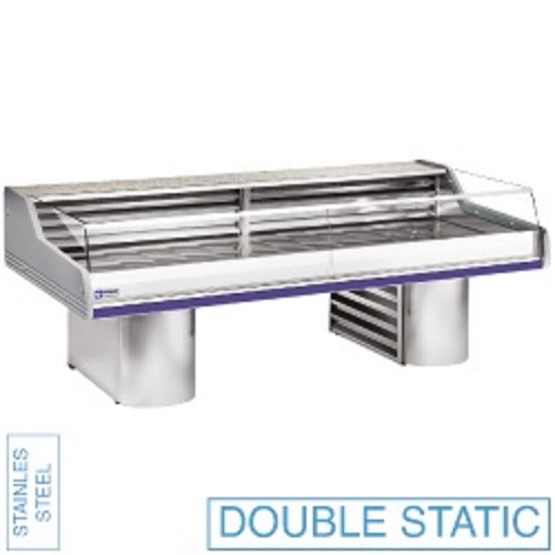 Diamond self service versie gekoelde statische Vitrine Toonbank met gebogen ruiten op sokkels - Saigon Plus