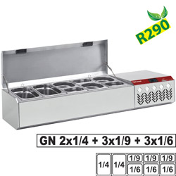 Diamond gekoelde Opzet Vitrine GN 1/4 met RVS deksel - Compact Line