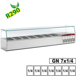 Diamond gekoelde Opzet Vitrine 8x GN 1/4 met rechte ruit - Gastro Line Plus