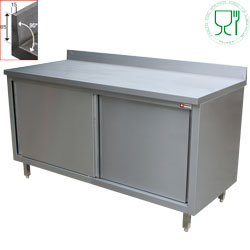Diamond Werktafelkast met schuifdeuren en opstaande achterwand 200 (l) cm 1,6 m3 - Standard Line