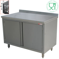 Diamond Werktafel op kast met draaideuren en opstaande achterwand 80 (l) cm 0,69 m3 - Standard Line
