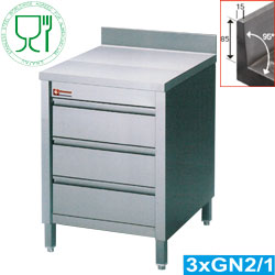 Diamond Werktafelkast met 3 laden en opstaande achterwand 60 (l) cm 0,53 m3 - Standard Line