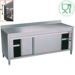 Diamond Warmkast met schuifdeuren met opstaande achterwand - Lux Line