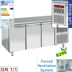 Diamond geventileerde Koeltafel 405 liter met 2 deuren GN 1/1 groep aan linkerkant