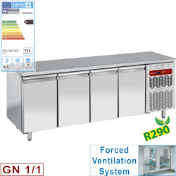 Diamond geventileerde Koeltafel 550 liter met 4 deuren GN 1/1