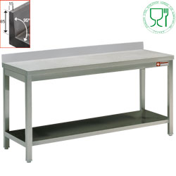 Diamond Werktafel met opstaande rand en 4 poten 1,2 m3