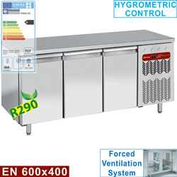 Diamond geventileerde Koeltafel 550 liter met 3 deuren EN 600 x 400