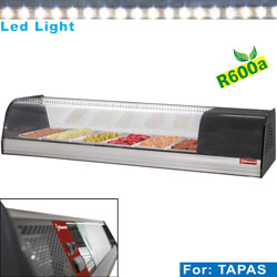 Diamond gekoelde Vitrine voor tapas 6x GN 1/3 - 40 mm (inbegrepen) - Tapas Line