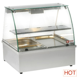 Diamond panoramische Warmhoudvitrine Bain-Marie 2x GN 1/1