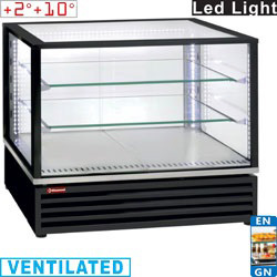 Diamond tafelmodel geventileerde Koelvitrine 3 niveaus zwart